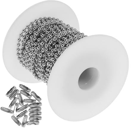 HEALSOPTHY Cadena De Perlas De Inoxidable Electrochapada Para Creación De Joyería De Metros Para Collares Pulseras y Etiquetas De Ropa Fácil De Cortar y Usar