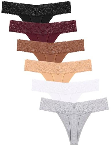 READY TO LOVE Tanga Damen Unterhosen Damen Baumwolle Soft Baumwoll Unterwäsche Frauen Sexy Slip Bequem Tangas Slips Mehrpack 6er Pack