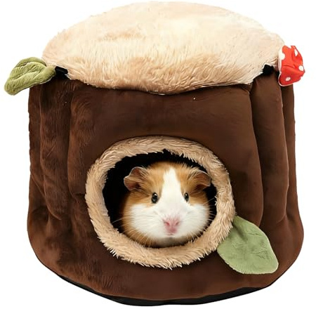 LYART Guinea Pig Hamster Bedding or Hideout for Mouse Mice Rat Ferret Bunny Fluff Bedding Bed House Cage Accessories, Dwarf Rabbits Hedgehog Bearded Dragon Warm Bedding Winter Nest Cave, Washable(2.L)