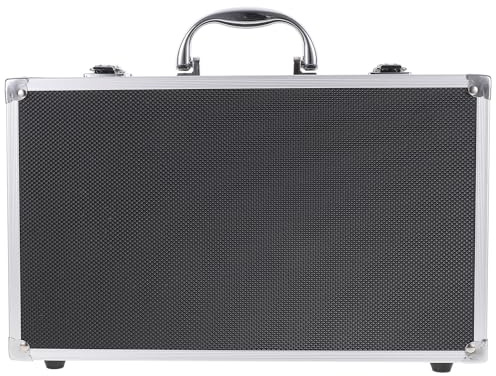 Mipcase Estuche de Almacenamiento y Esponja para Sala de Karaoke Estructura Multi Ranura y Protección de Micrófono, Material Aleación de Aluminio para Micrófonos Inalámbricos