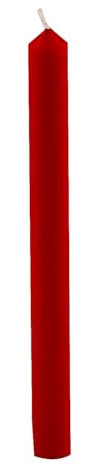 Cereria Di Giorgio - 12 Candele Cilindriche colore pieno - Diametro 1,9 cm Altezza 20 cm - Colore Rosso - Durata 5 ore