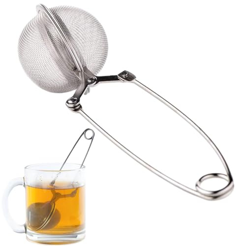 Colino per palline di tè - Gruppo infusa in acciaio da 6,1 x 1,77 pollici, filtro a maglia fine, design durevole e riutilizzabile | infusore da tè a foglia libera per preparare tisane, spezie