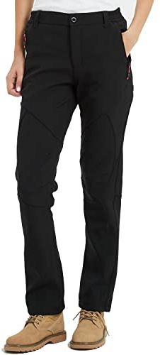 FLYGAGA Damen Outdoorhose Softshellhose Wanderhose Gefüttert Fleece Warm Wasserdicht Winddicht Thermohose Winterhose Skihose Snowboardhose Trekkinghose Funktionshose Herbst Winter