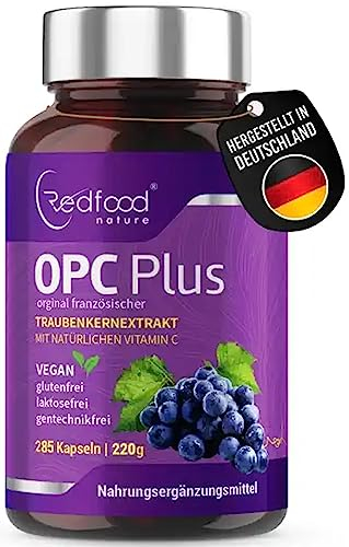 OPC Plus Französischer Premium Traubenextrakt VinOseed - 214mg echtes, reines OPC aus französischen Trauben - Laborgeprüft, vegan, hergest. in Deutschland