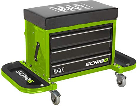 Sealey Mechanic's Utility Seat & Toolbox - Green - SCR18G