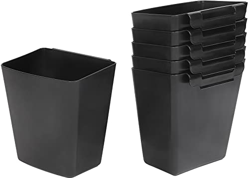 AYVANBER 6 Pack Hanging Cup Holder for Rolling cart Accessories Hooks Little Hanging Buckets Hanging Storage Bins Craft Supplies for Rolling Utility Cart Slim Storage Cart (Black)