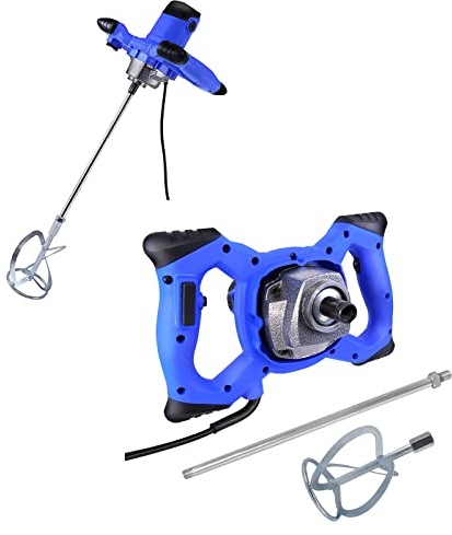 2600W Rührwerk elektrischer Handzementmischer, tragbarer Mörtelbetonmischer Bohrer mit Stange zum Mischen von Fugenfarbe Schlamm Putz,6 Geschwindigkeitsanpassung