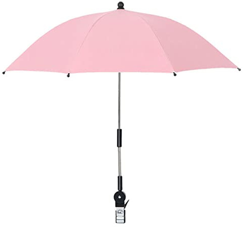 NEOITY Sombrilla Para Silla Con Abrazadera, Protección UV, Sombrilla De Playa Flexible, Sombrilla Portátil Para Patio, Playa, Sillas De Ruedas, Carros De Golf(rosa)