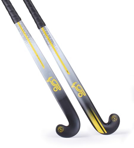 KOOKABURRA Vex Crosse de Hockey Junior Bâton Gazon Jeunesse Unisexe, Jaune/Noir, 34 Light