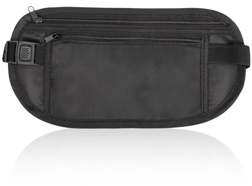 BLMHTWO GeldgüRtel，Geldversteck Reise RFID Blocking GeldgüRtel Reise Verstellbare Riemen Bauchtasche Bauch Verdeckte Reisebrieftasche für Workout Laufen Reisen Wandern