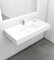 Lavabo sobre encimera de resina blanco 100x50x12 cm - Encimera para baño con orificio para grifo - Lavabo colgante de resina - Lavabo rectangular