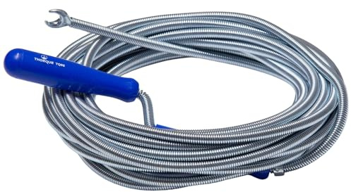 THORQUE Professional Drain Unblocker 10M (18.8 ft) with Claw, Flexible Plumbing Snake, Sink Unblocker, Drain Auger Spring