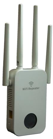 Cokvok WLAN Verstärker Mesh WLAN Repeater, 1200M WiFi Extender (867MBit/s + 300MBit/s), LED Bildschirm, WPS, AP Modus, LAN Port und 4 Antennen, Kompatibel mit Allen WiFi Geräte