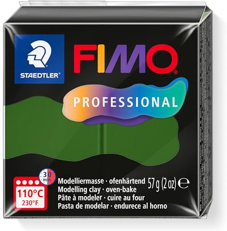 STAEDTLER FIMO Professional 8040 ofenhärtende Modelliermasse, speziell für Profis und Künstler, Einzelprodukt blattgrün, 8040-57