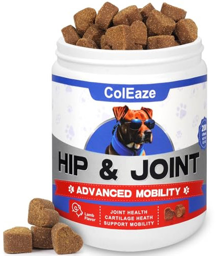 ColEaze Joint Supplements for Dogs, 200 Chews Hip & Joint Care for Dogs, Dog Joint Supplements with Glucosamine & Chondroitin & Green Lipped Musselfor Senior and Adult Dogs