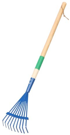 ERINGOGO Râteau De Jardin pour Garçon Fille avec Manche Bois Détachable Outil De Jardinage Multifonctionnel pour Garçons Et Filles pour Activités De Plein Air Jardinage Couleur Bleue