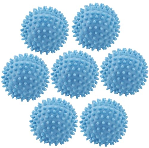 7 bolas de secado, bolas de lavado para chaquetas de plumón, bola de lavado para lavadora, bola de secado reutilizable, bolas de secadoras, bolas de secado para limpieza de ropa del hogar (azul)