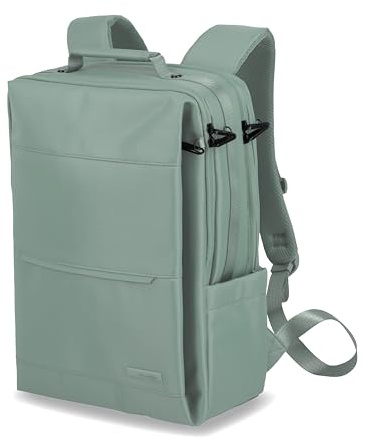 Travelite Handgepäck Rucksack, Laptop Rucksack 15,6 Zoll, WORKFLOW Reiserucksack aus recyceltem Material mit Sicherheitsfach, 41 cm, 18 Liter