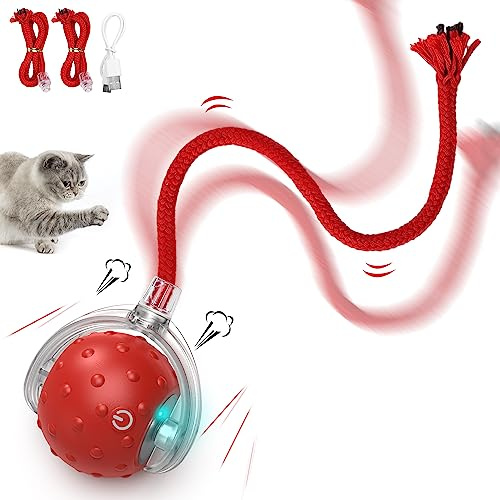 WOHLWULREM Palla interattiva per gatti da interni, giocattolo elettrico per gatti con attivazione del movimento, giocattolo automatico per esercizi per animali domestici, simula le chiamate degli