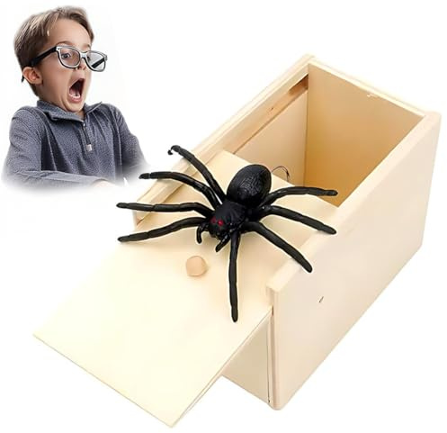Caja Broma Araña,1 PCS Caja Araña Broma,Juguete De Truco, Juguete Divertido, Juguete Creativo,Articulos de Broma para Halloween Christmas Fools' Day Fiesta Regalos