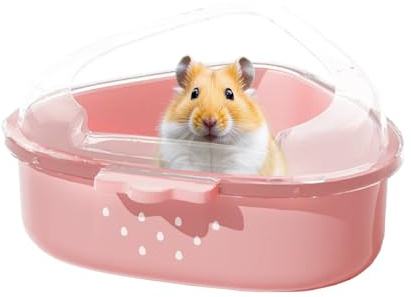 Hamster Sandbadscontainer,Transparent Hamster Toalett - Djubbadkar för Rengöring Gömma Vila Pampering Lek Utforskning Gnagare Bad