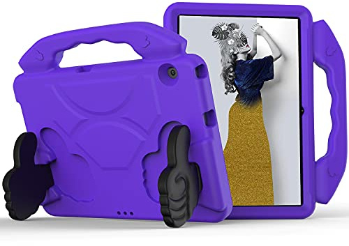 Resa med surfplatta For Huawei MediaPad T3 10 9.6 Tablet Väska For barn Shocksäker lättvikt EVA Släpptäkert slagmotståndsskyddande handtagslock Surfplatta skydd(PURPER)