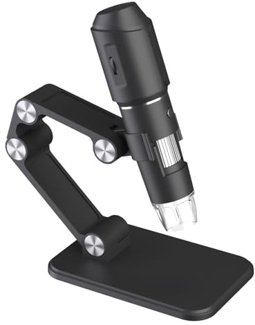 VBESTLIFE Microscope Numérique WiFi Portable 50x - Grossissement 1600x avec Caméra 2MP, 8 Lumières LED Handheld USB Magnifier Compatible avec L'ordinateur de Smartphone