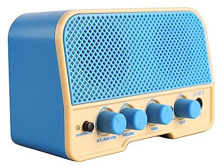 ZAWELIYO Amplificatore per Chitarra Elettrica Overdrive Pulito a Doppio Canale per Suonare All'aperto Mini Design ABS (Cielo blu)