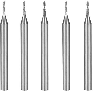 sourcing map 5 st. 1/8 tum skaft 0,8 mm x 3 mm hårdmetall skaftfräs CNC fräs 2 spår 3.175x1.0x4mm