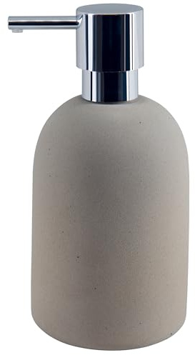 Spirella Seifenspender Gemma mit Edelstahlpumpe Flüssigseifen-Spender Porzellan 500ml Langliebig und Robust Beige, Unique