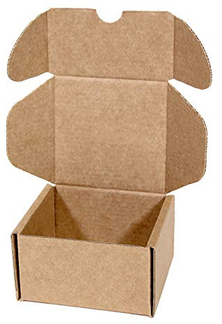 Only Boxes, Kraft Cardboard Box for Postal Shipping, Self-Assembling Cardboard Box for Shipping or Storage, Size S, 9x9x5.5cm, 20 Units
