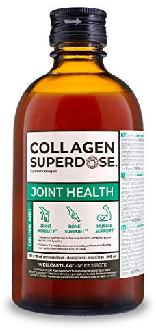 COLLAGEN SUPERDOSE BY GOLD COLLAGEN Joint Health - Collagene Integratore Liquido con Vitamina C e D, Integratore Articolazioni al Collagene e Acido Ialuronico, Supporta Ossa e Muscoli, 300 ml