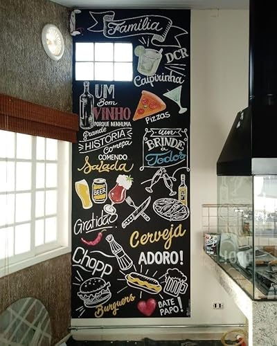 Chalk Film Chalk Board Self-Adhesive Black for Real Chalk and Chalk Pens Various Sizes Chalkboard Wall Film Interior Decoration DIY Decorative Writing Board Painting Board (200 x 120 cm)
