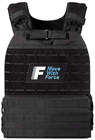 Force Fitness - Gilet pesato, 20 kg, colore: Nero