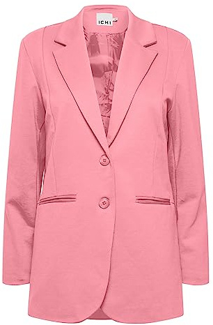 ICHI IHKATE SUS OVERSIZE BL Damen Blazer Longblazer Jacke Long-Blazer mit Knöpfen Stretch und Reverskragen, Größe:L, Farbe:Chateau Rose (172120)