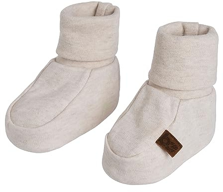 Baby's Only - Melange Booties - Gestrickte Babyschuhe - 0-3 Monate - Schuhe für Mädchen und Jungen - GOTS-Zertifiziert - 100% Biologische Baumwolle - Warm Linen