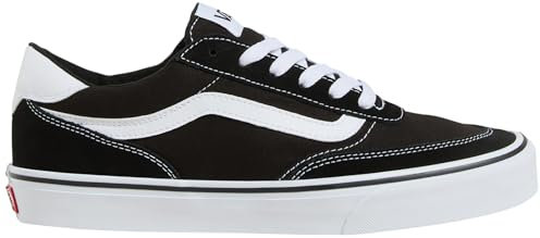 Vans Brooklyn Ls, Sneaker Herren, Wildleder Canvas Schwarz Weiß, 44 EU
