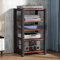 Yoeoefuo HiFi-Rack Druckerregal Plattenregal 4/5-stufige Audio-Rack-Tower HiFi-Möbelsystem Phonoschrank Mit Verstellbarem Einlegeboden Wohnzimmer-Rack HiFi-Station Lagerregal(Style 4,100x50x60cm)