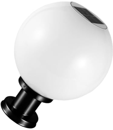 SOPOTUTU Lampada a Sfera Solare Da Giardino 10.04In Con Base Resistente in Acciaio Inossidabile Luce Solare a Led Per Esterni Impermeabile Per Recinzione Cortile E Vialetto Con Sensore Crepuscolare