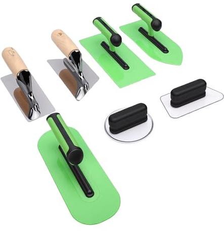Ausla Juego de Espátulas para Acabado de Estuco Veneciano, Acero Inoxidable Pulido con Ergonomico, para Pintura Artística en Paredes y Trabajos de Albañilería