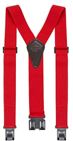 Dickies Men’s Belt Clip Stretch Suspenders, Red, One Size