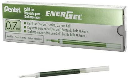 Pentel EnerGel LR7 Nachfüllmine für 0.7 mm Gelschreiber, hellgrün (12 Stück)