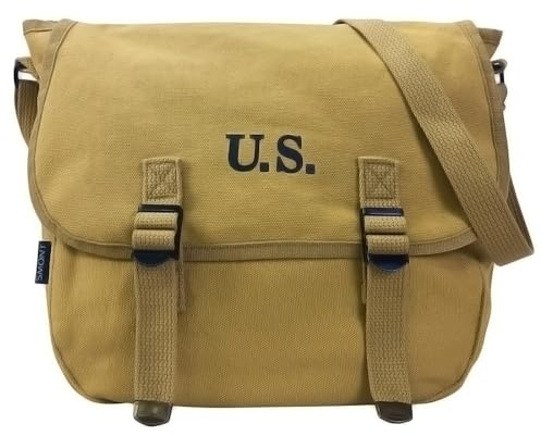 WW2 US M1936 Canvas Messenger Bag, Musette Satchel Bag Military Haversack