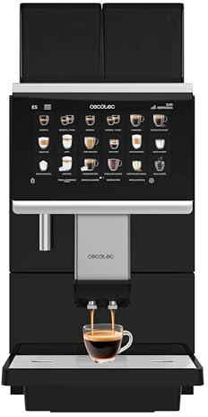 Cecotec Cafetera Superautomática Comercial Cremmaet Lounge. 2900W, Pantalla Táctil, Molido Uniforme, 2 Molinillos, 35 Bebidas, 2 Depósitos de Café en Grano 700gr y 2 Depósito para Leche en Polvo
