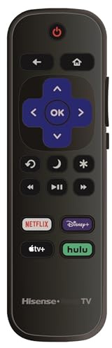 Replacement Remote Control Compatible with All Hisense Roku TV Smart 4K Ultra HDTV 【Not for Roku Stick and Roku Box】 (Netflix/Disney Plus/Apple TV+ / Hulu)