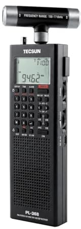 Tecsun PL-368 Receptor Multibanda Portátil - Radio Digital PLL DSP con SSB, Detección Síncrona, ETM+ y Batería de Litio BL-5C, Negro