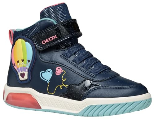 Geox J Inek Girl, Scarpe da Ginnastica, Navy Watersea, 27 EU