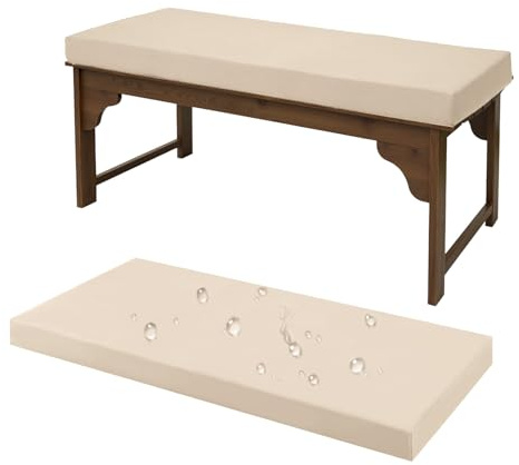 ZSWXF Coussin pour Banc de Jardin,Polyester Imperméable Coussin de Banc pour intérieur et extérieur,pour Banc de terrasse/Balcon/Banquette/Galette de Chaise,Beige,100x30x5cm