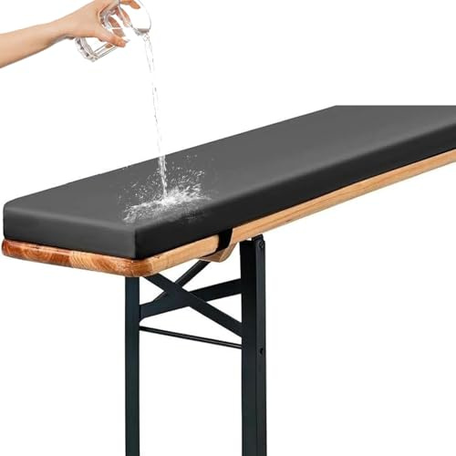 Genérico Cojines Acolchados para Banco de Cerveza, Cojín Antideslizante Impermeable 220x25, 180x23, 200x30 con Hebilla para Muebles de Exterior, Resistentes A La Intemperie,Gris,120x23x3cm