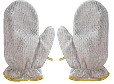 Steel Wire Dishwashing Gloves – Heavy Duty Scrubber Cleaning Gloves for Kitchen Use, Non-Slip Protective for Washing Dishes, Pots, Pans & Utensils – Durable & Reusable Hand Scrubber. (2)